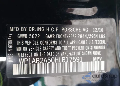 2017 Porsche Macan S z USA, uszkodzony, nr VIN WP1AB2A50HLB17591